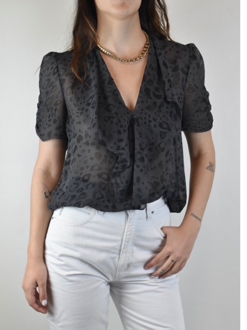 NWT Babaton Silk Blouse